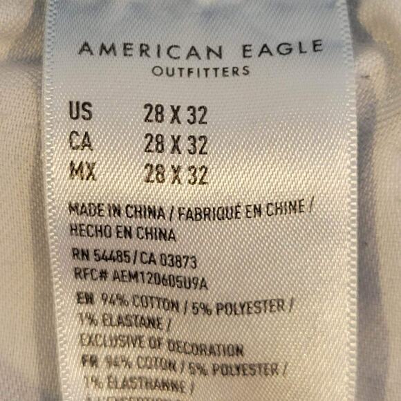 American Eagle Jeans AE Flex Men's Slim Straight 28X32 Light Wash Zip 28 - Picture 10 of 10